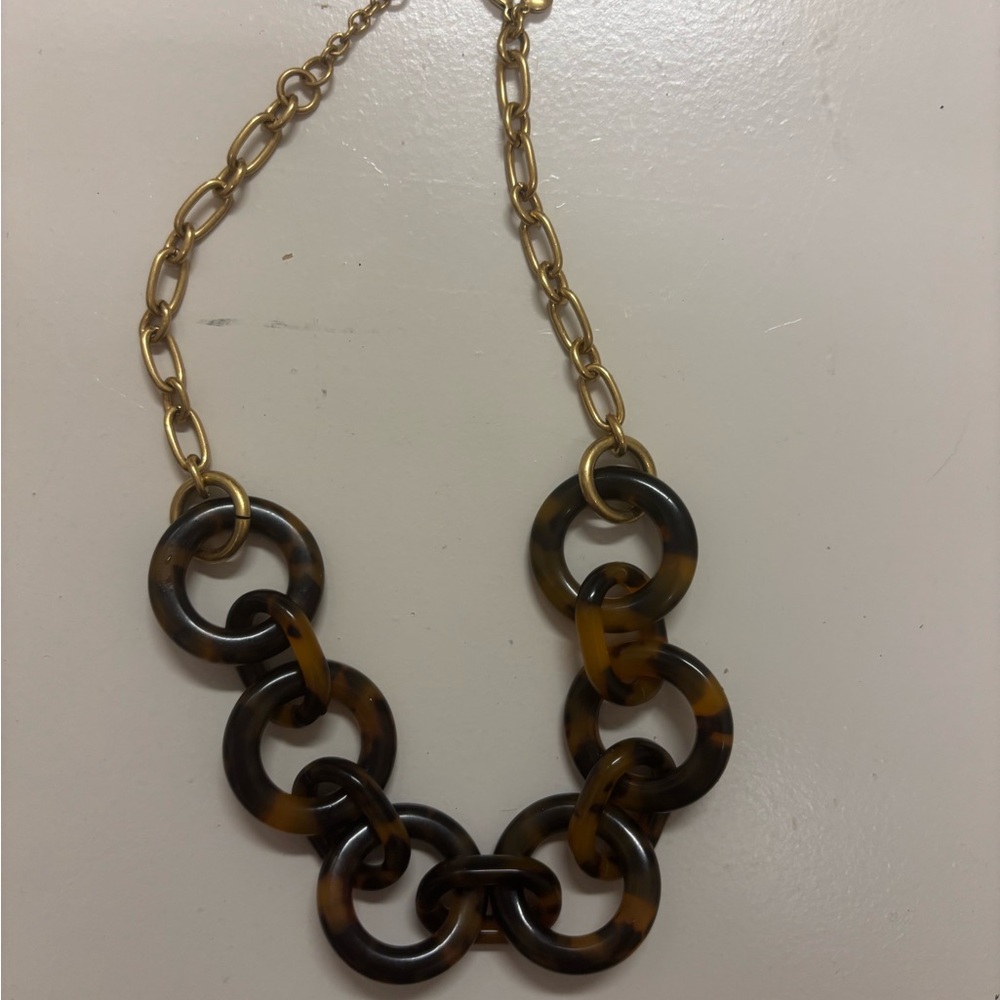 J. Crew tortoise shell and gold necklace